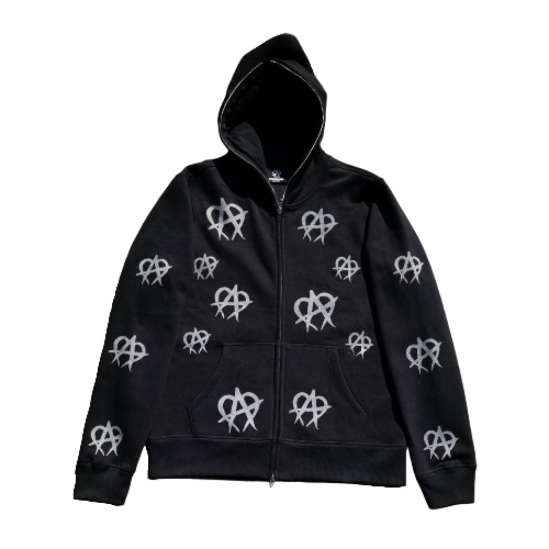 Anarchy Reflective Full Zip Up Black