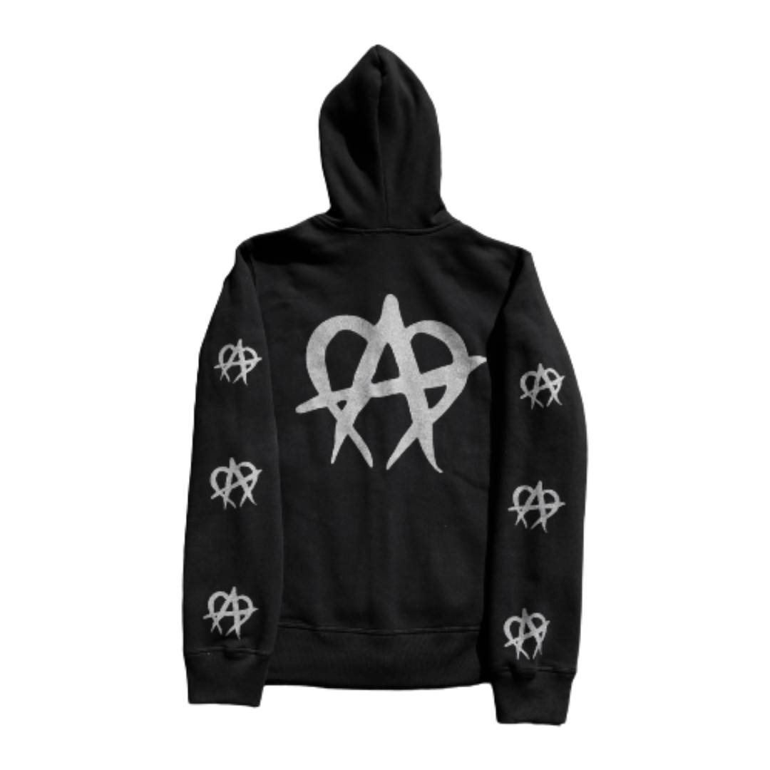 Anarchy Reflective Full Zip Up Black