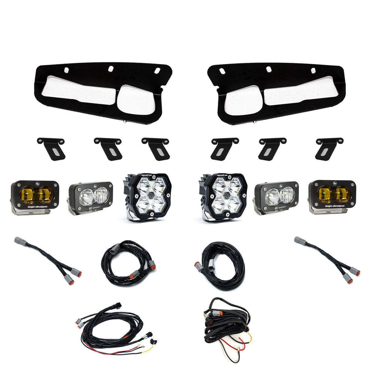 Squadron 2.0 Sport/S2 Sport/S2 Sae Sportman Fog Pocket Light Kit Ford 2021-27 Bronco 2022-24 Bronco Raptor w/ Steel Bump