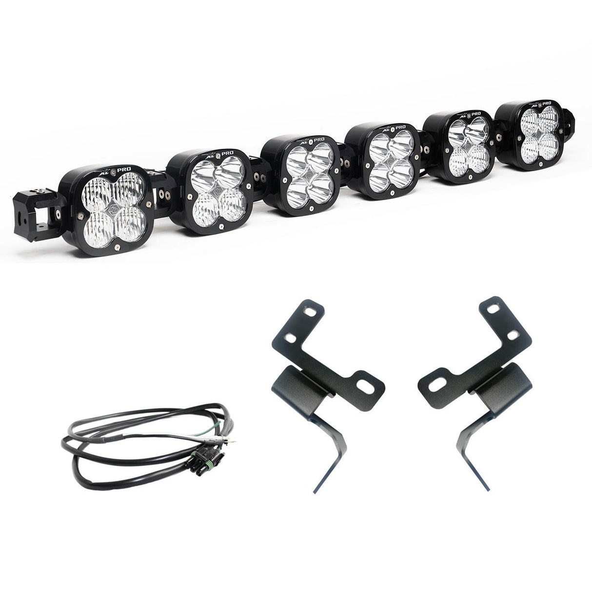 XL Pro Linkable Sport Bumper Light Kit 21-26 Bronco w/ OE Plastic Bumper (Multi-Pattern Clear Toggle Wiring) Baja Design
