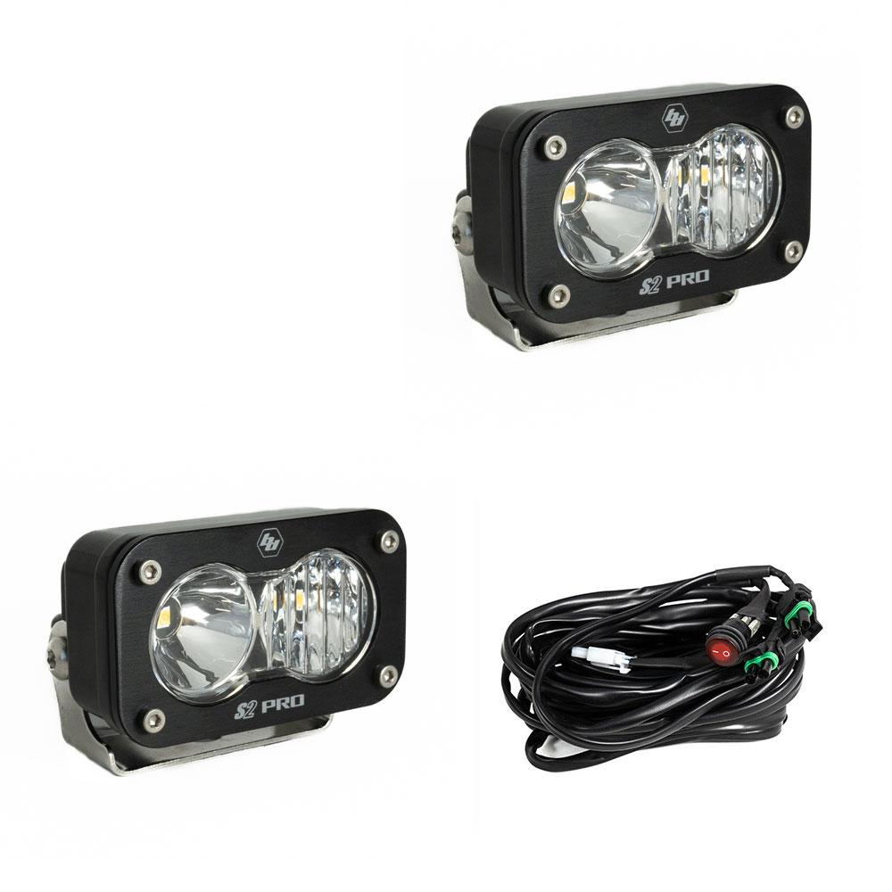 S2 Pro Black LED Auxiliary Light Pod Pair - Universal Baja Designs
