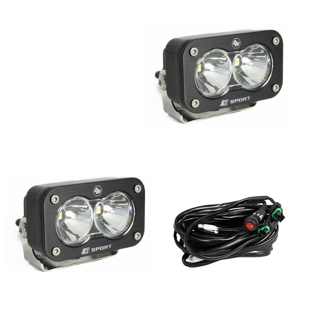S2 Sport Black LED Auxiliary Light Pod Pair - Universal Baja Designs