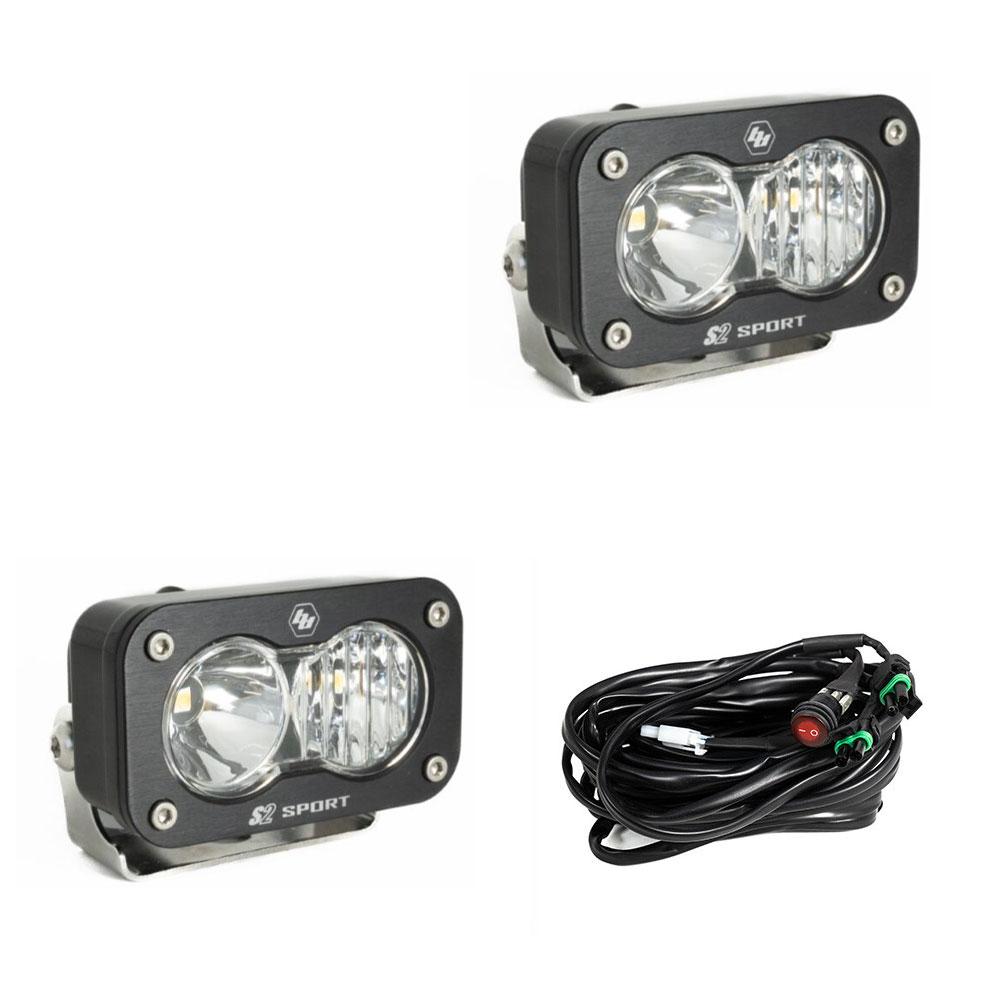 S2 Sport Black LED Auxiliary Light Pod Pair - Universal Baja Designs