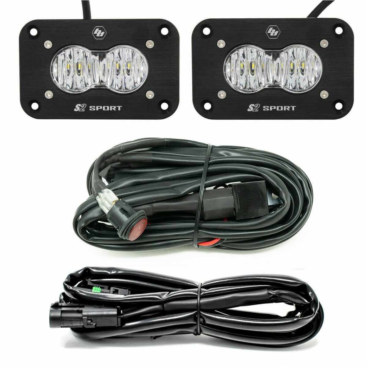 S2 Sport Black Flush Mount LED Auxiliary Light Pod - Universal Baja Designs