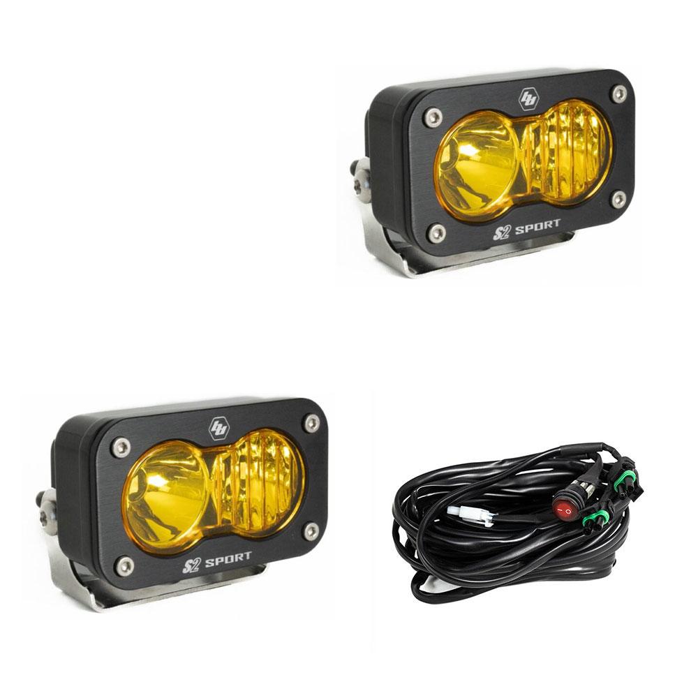 S2 Sport Black LED Auxiliary Light Pod Pair - Universal Baja Designs