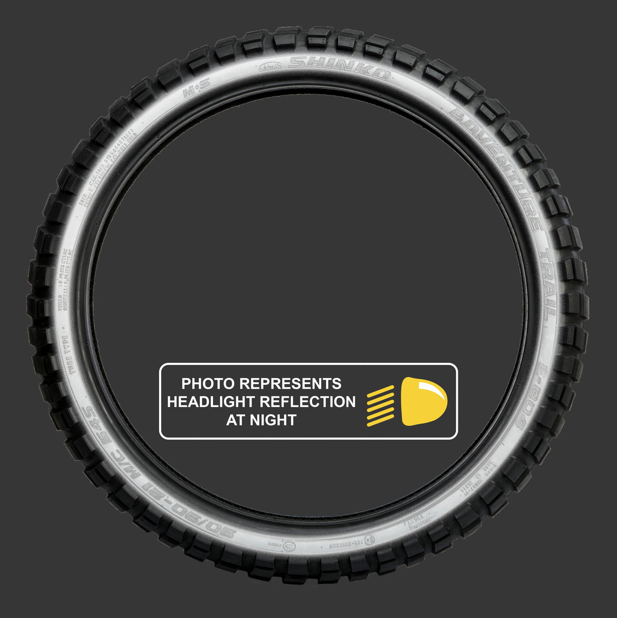 SHINKO, Shinko Tire 804 Dual Sport Front 110/80B19 59Q with Reflective Sidewall Technology