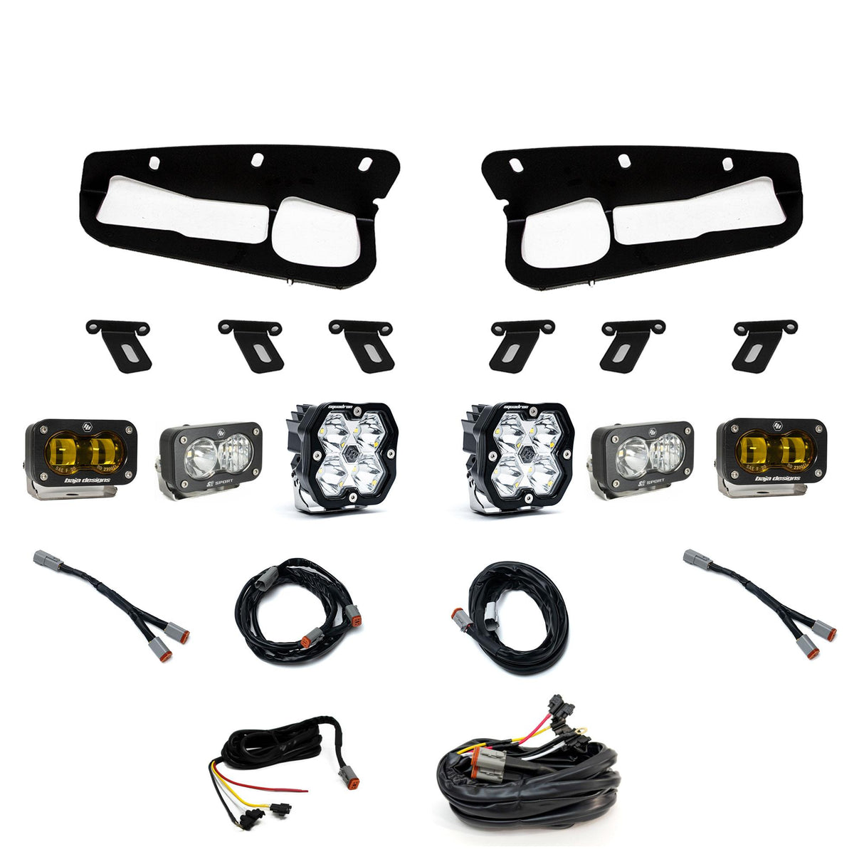 Squadron 2.0 Sport/S2 Sport/S2 Sae Sportman Fog Pocket Light Kit Ford 2021-27 Bronco 2022-24 Bronco Raptor w/ Steel Bump