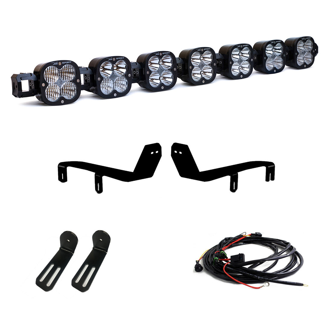 7XL Pro Linkable Bumper LED Light Bar Kit for Ford F-250/350 Super Duty 2017-2019 (Light Pattern Multi-Pattern Clear Upf