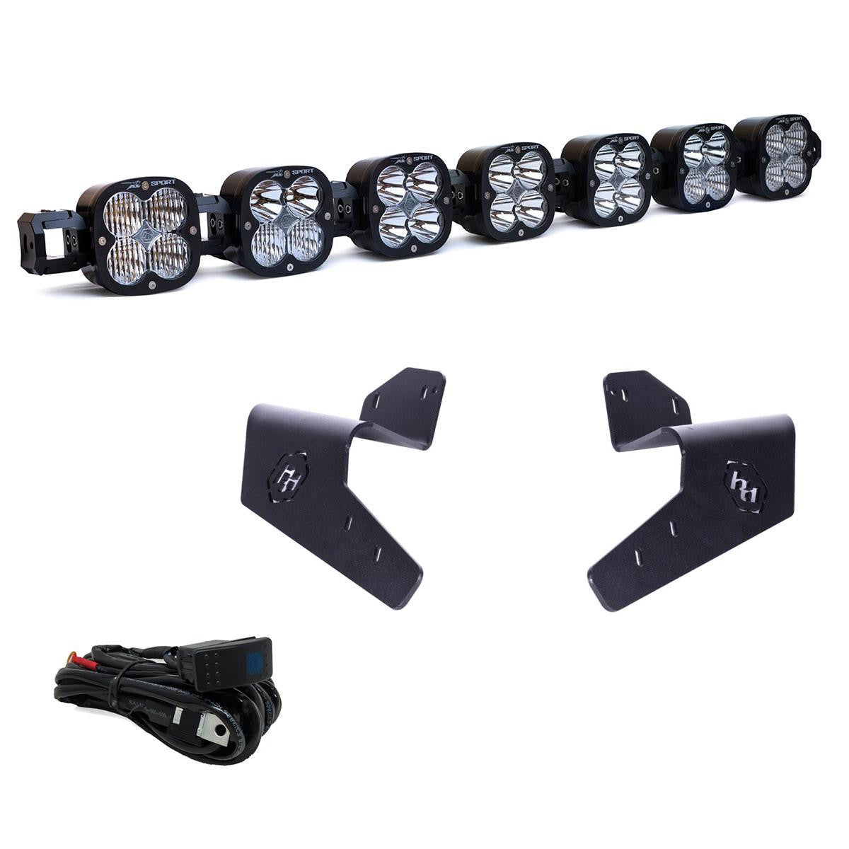 7XL Pro Linkable LED Light Bar Roof Mount Kit for Can-Am Maverick R 2024-2025 (Light Pattern Multi-Pattern, Clear) Baja 