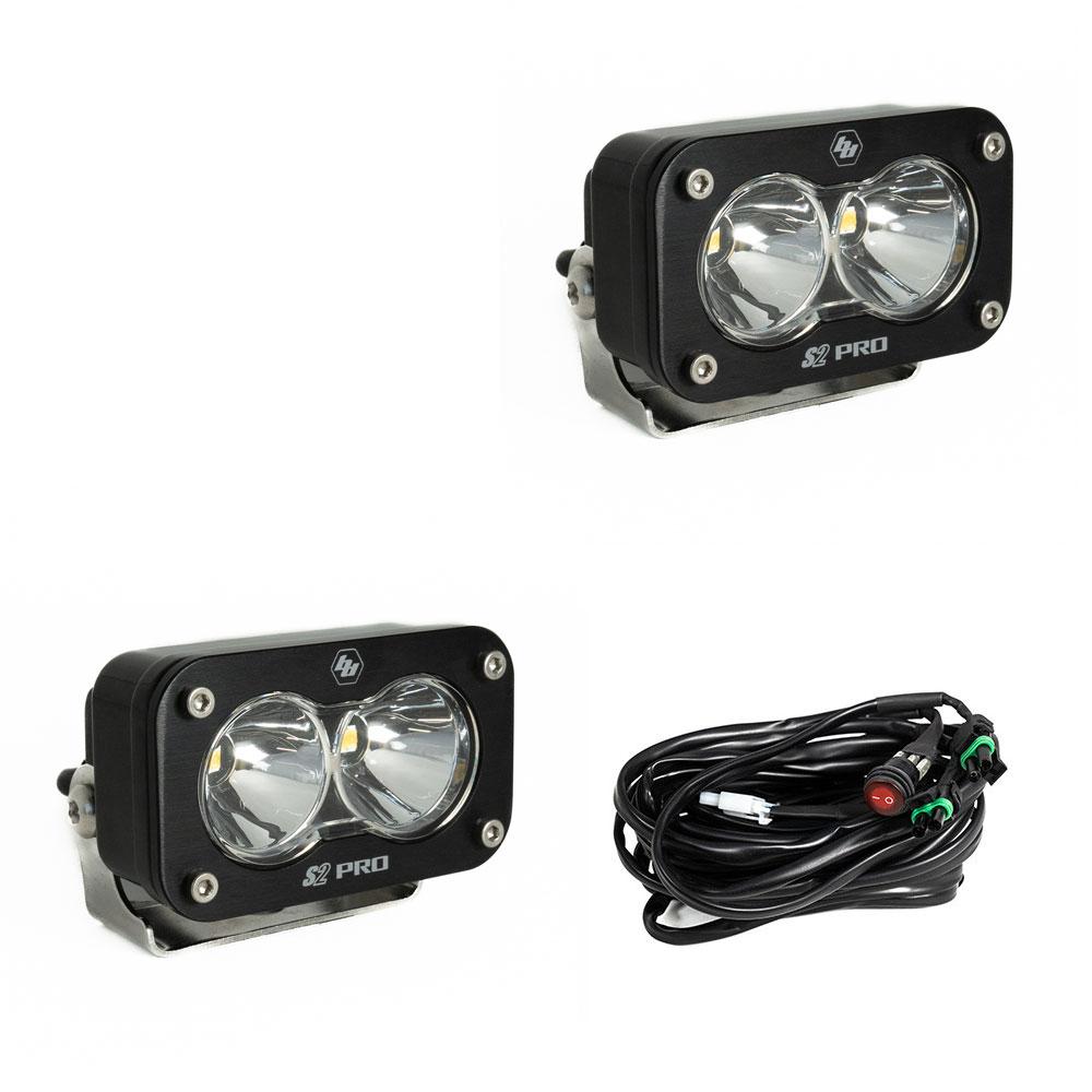 S2 Pro Black LED Auxiliary Light Pod Pair - Universal Baja Designs