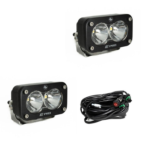 S2 Pro Black LED Auxiliary Light Pod Pair - Universal Baja Designs