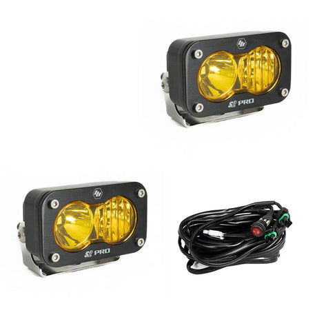 S2 Pro Black LED Auxiliary Light Pod Pair - Universal Baja Designs