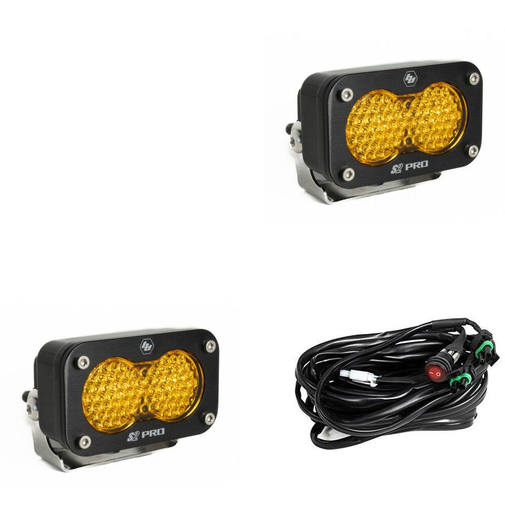 S2 Pro Black LED Auxiliary Light Pod Pair - Universal Baja Designs