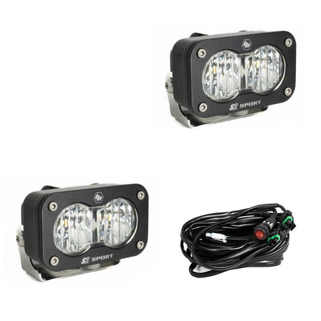 S2 Sport Black LED Auxiliary Light Pod Pair - Universal Baja Designs