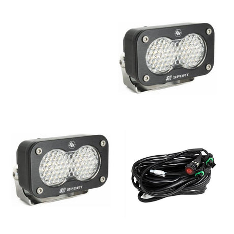 S2 Sport Black LED Auxiliary Light Pod Pair - Universal Baja Designs