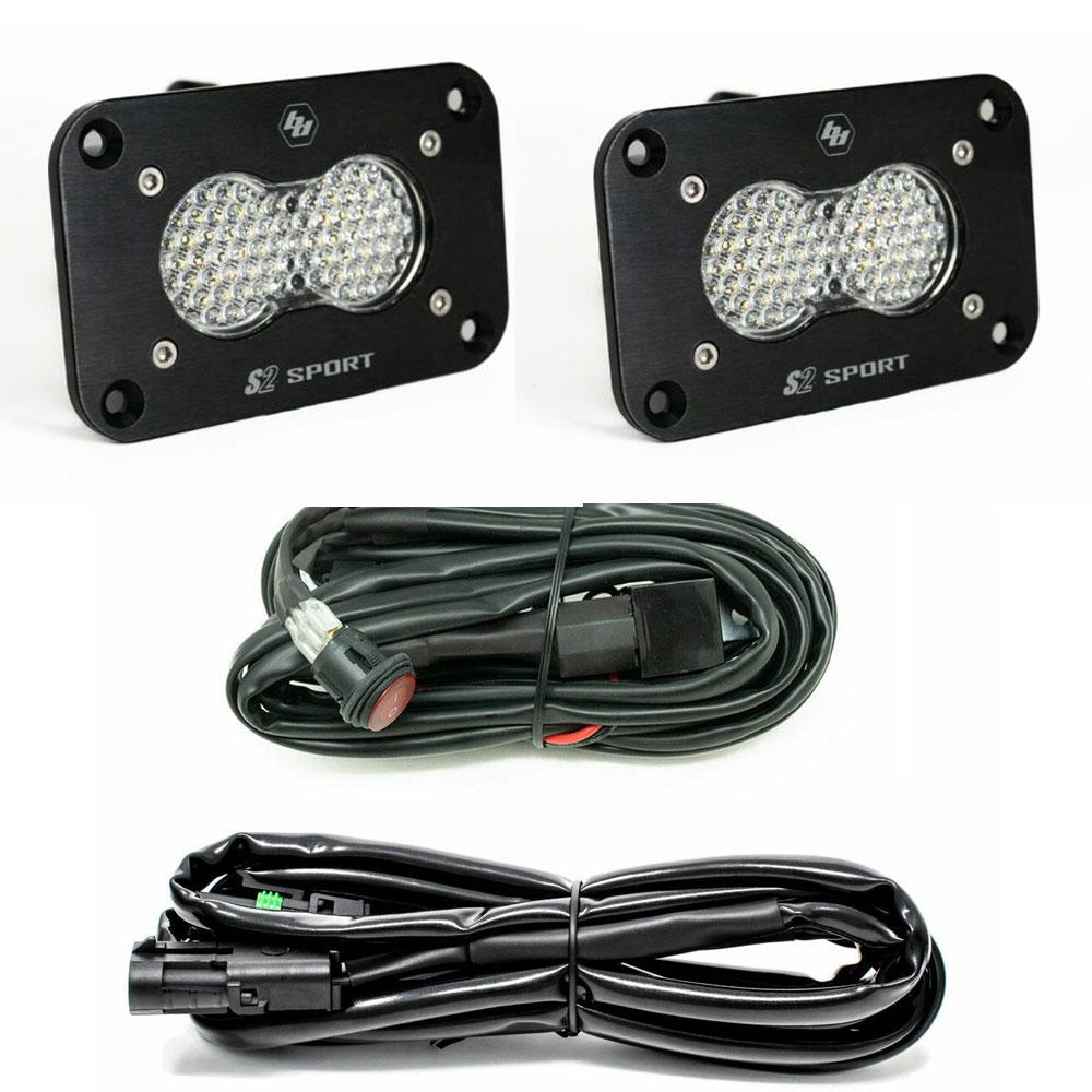 S2 Sport Black Flush Mount LED Auxiliary Light Pod - Universal Baja Designs