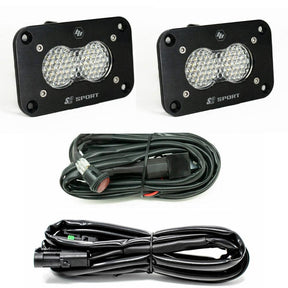 S2 Sport Black Flush Mount LED Auxiliary Light Pod - Universal Baja Designs