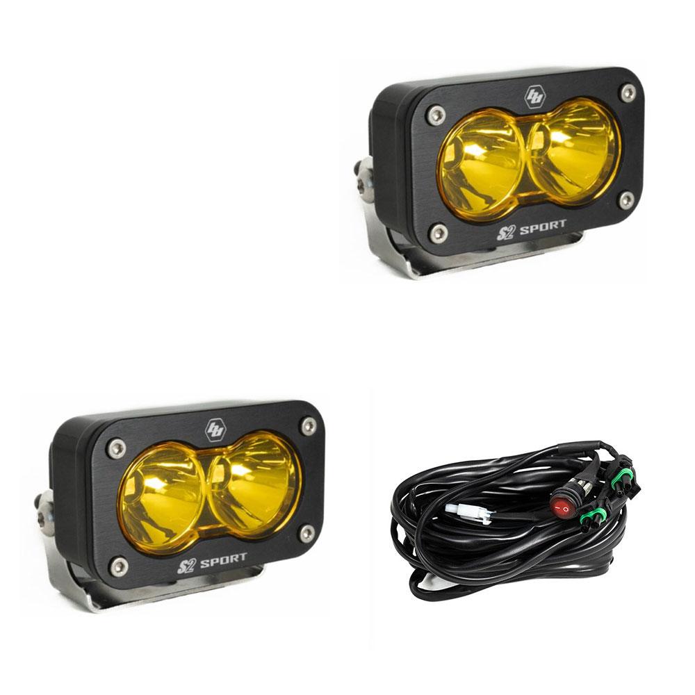 S2 Sport Black LED Auxiliary Light Pod Pair - Universal Baja Designs