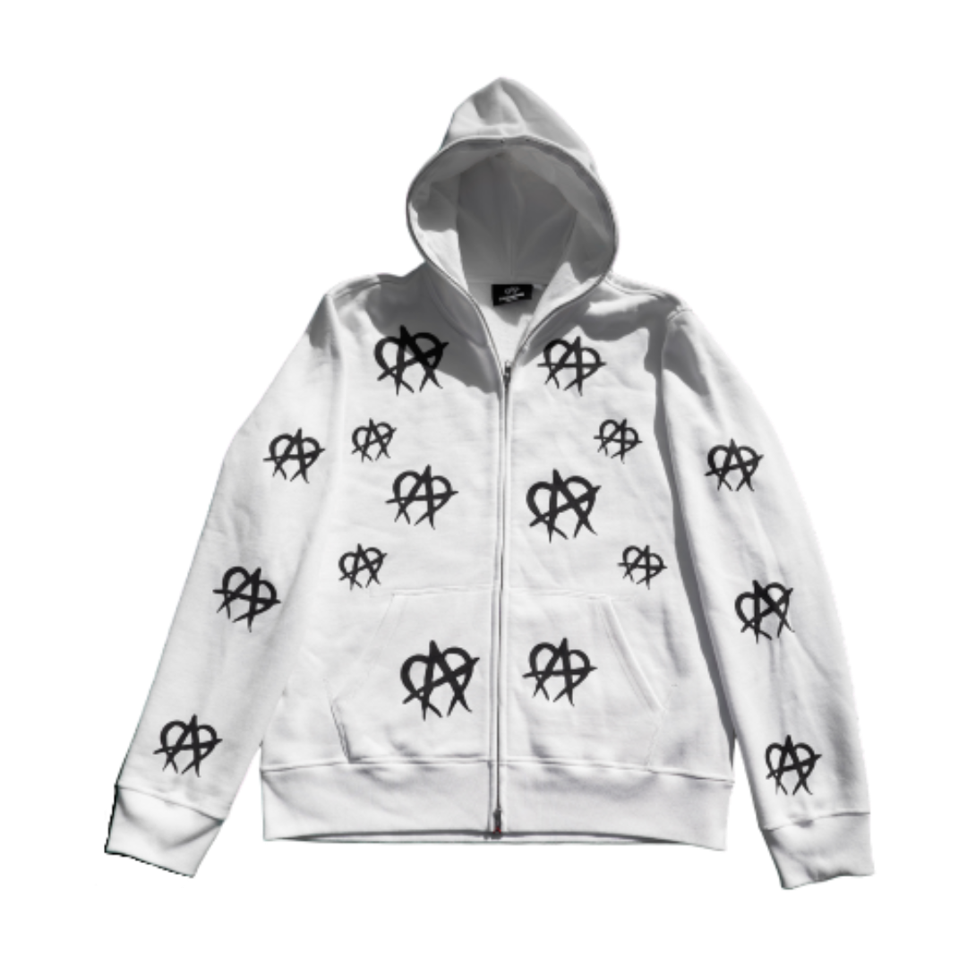 Anarchy Reflective Full Zip Up White