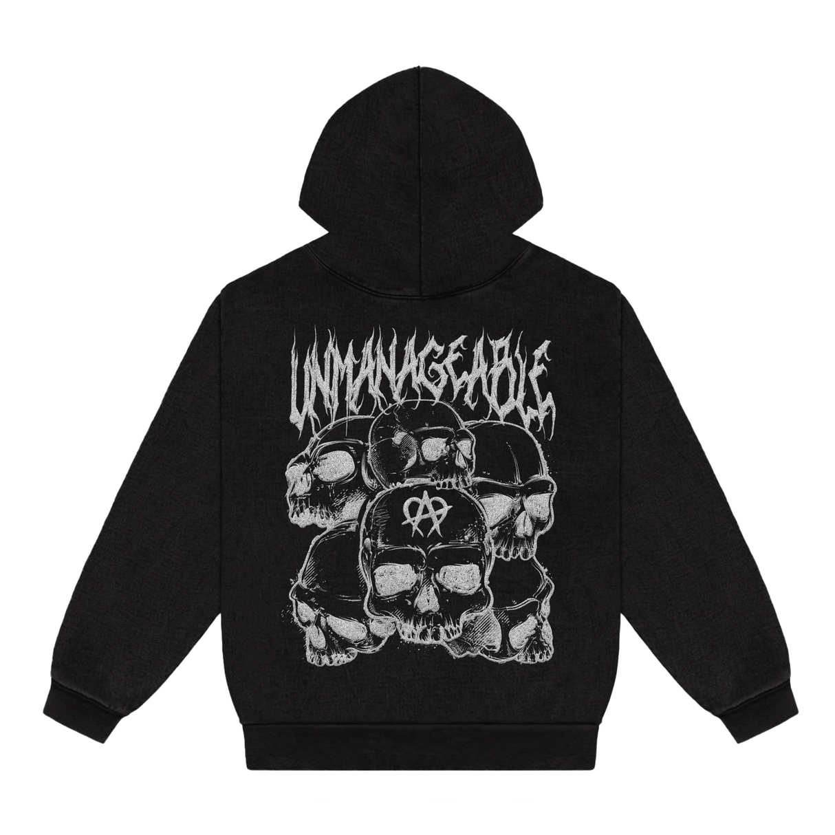 Reflective Skull Hoodie Black