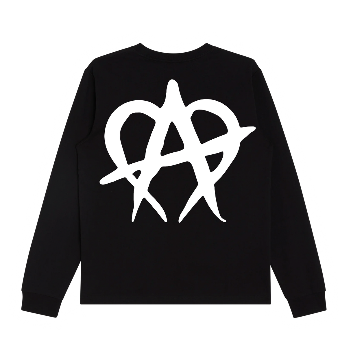 Anarchy White Logo Long Sleeve Black