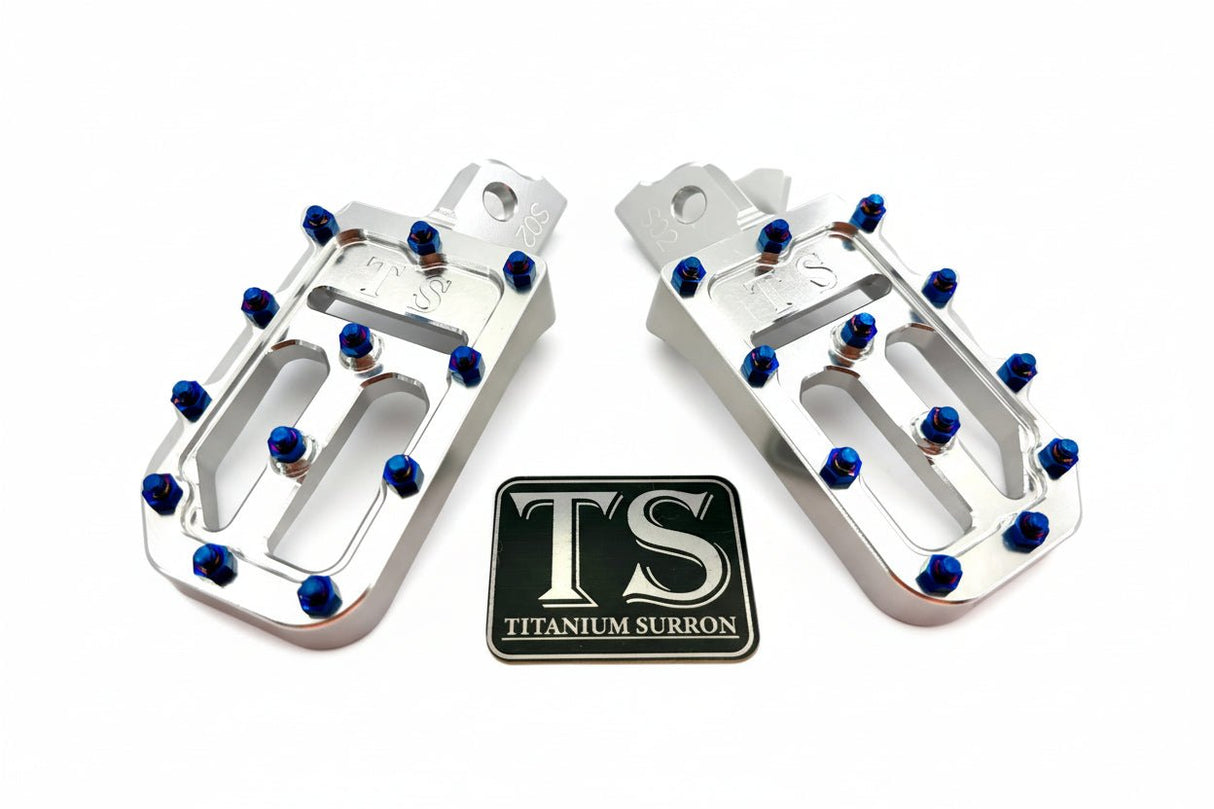 TS Custom Foot Pegs w/ Titanium Grips for Surron and Most Light E-moto