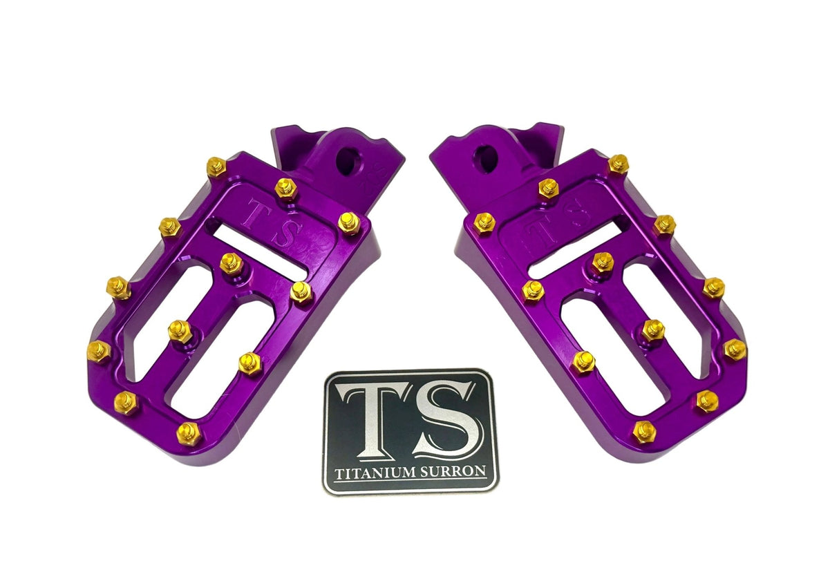 TS Custom Foot Pegs w/ Titanium Grips for Surron and Most Light E-moto